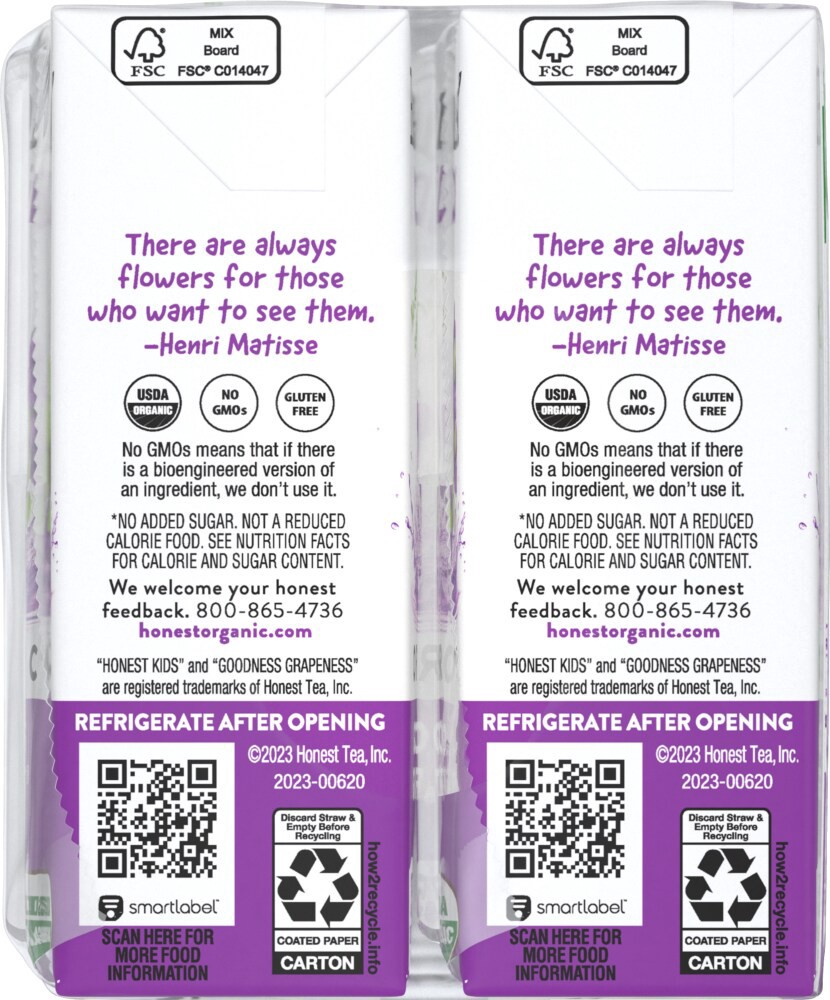 slide 2 of 4, Honest Kids Goodness Grapeness Cartons, 6 fl oz, 8 Pack, 8 ct