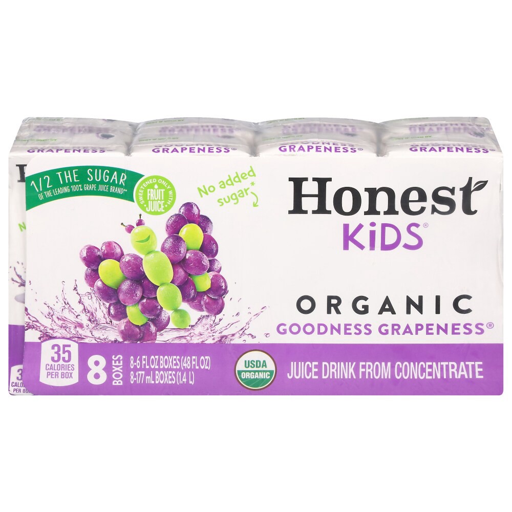 slide 3 of 4, Honest Kids Organic Goodness Grapeness Juice Cartons - 8 ct; 6 fl oz, 8 ct; 6 fl oz