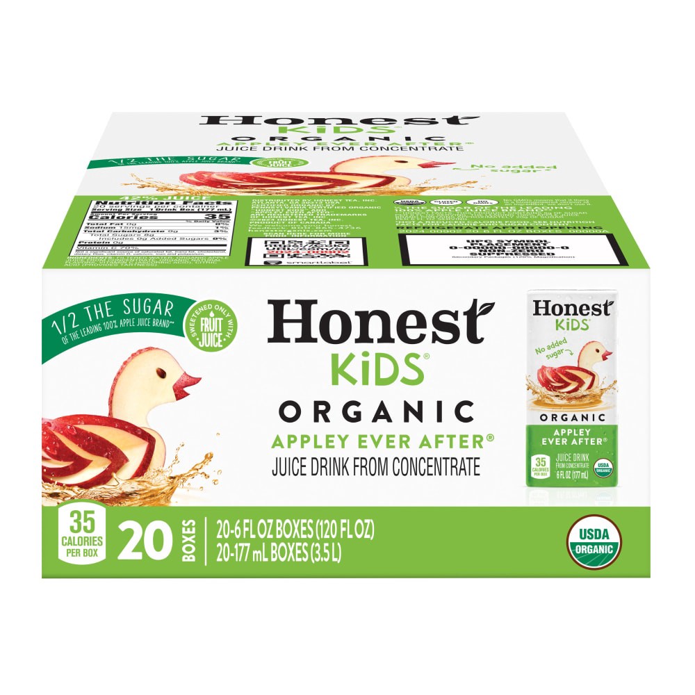 slide 2 of 2, Honest Kids Appley Ever After Cartons, 6 fl oz, 20 Pack, 20 ct, 6 fl oz