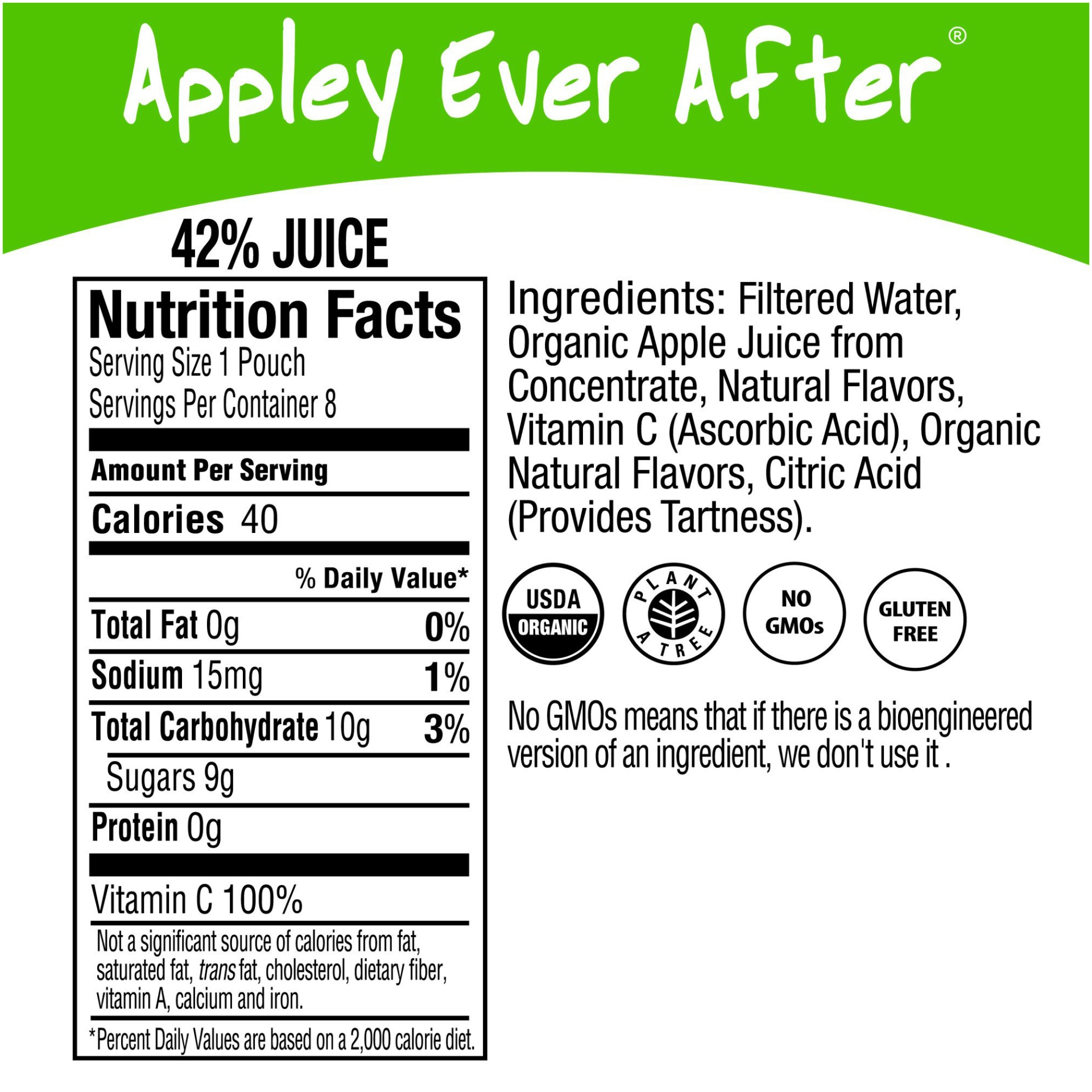 slide 3 of 3, Honest Kids Appley Ever After Pouches, 6.75 fl oz, 8 Pack, 8 ct