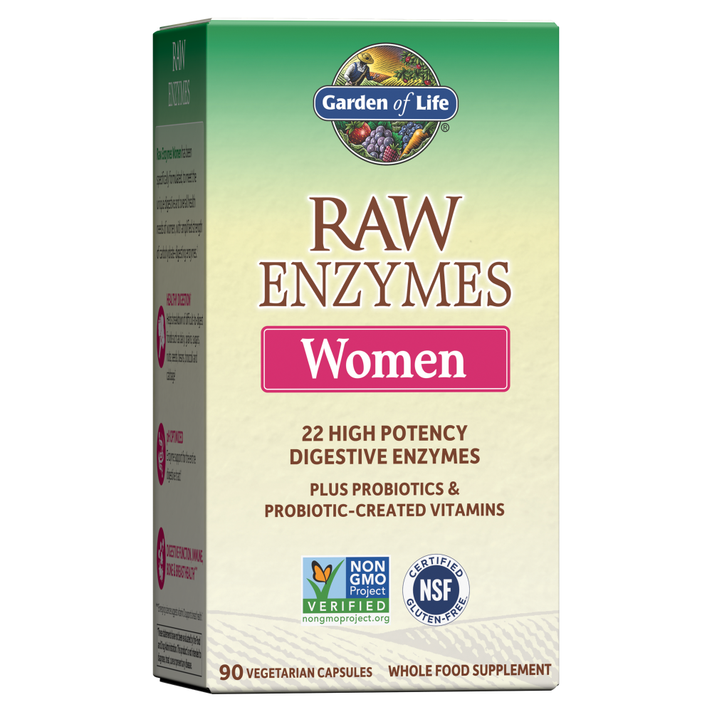 slide 2 of 3, Garden Of Life Raw Enzymes Women Vegetarian Capsules, 90 ct