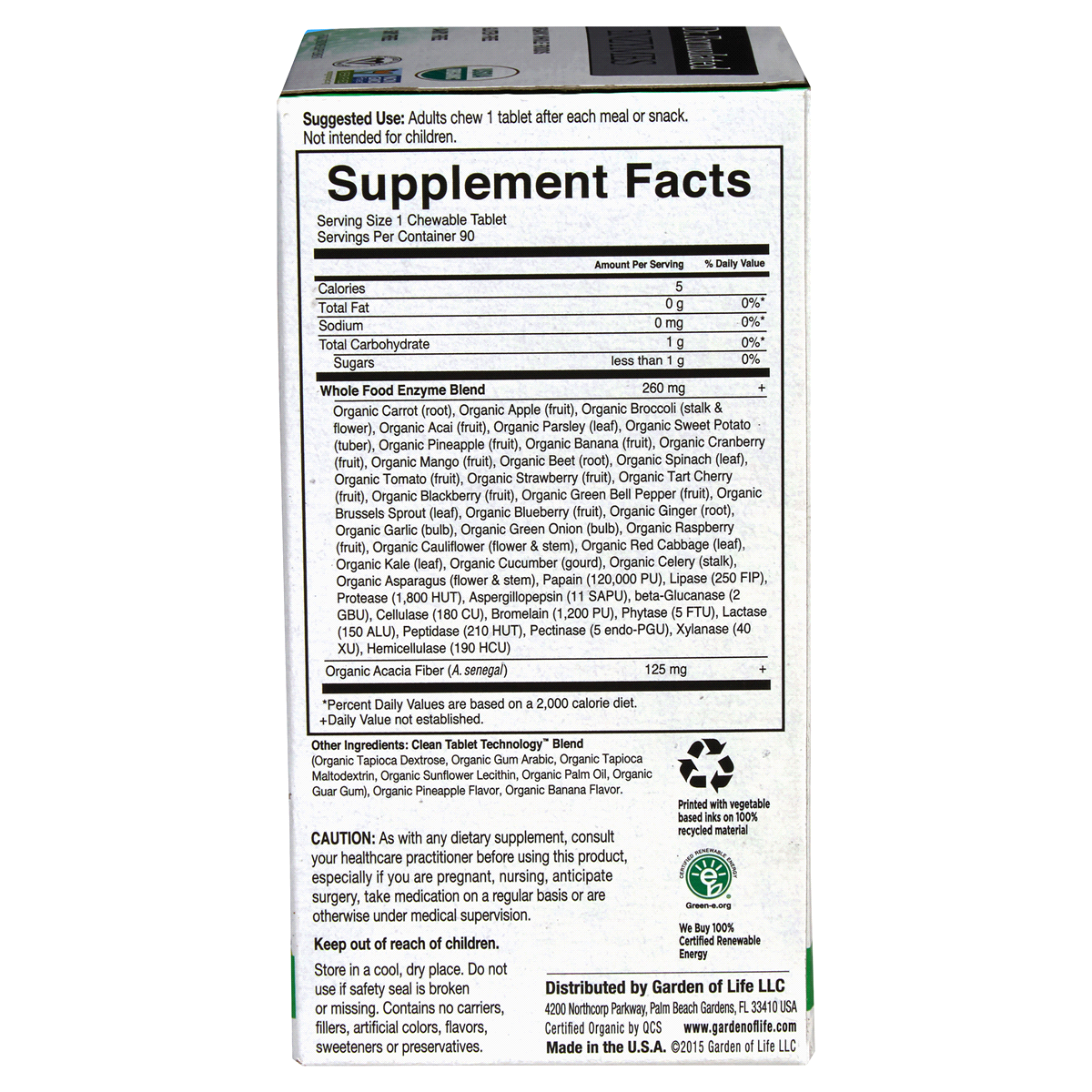 slide 2 of 2, Garden of Life Enzymes, Chewable, Tropical Fruit Flavor, 90 ct