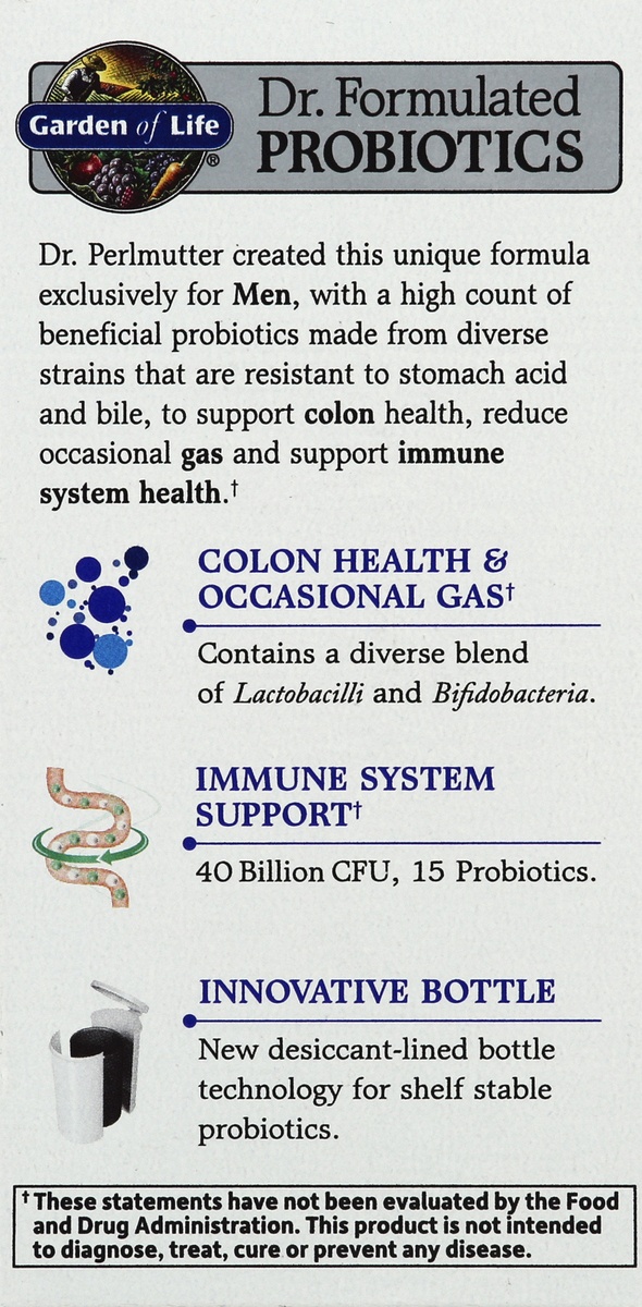 slide 4 of 6, Garden of Life Dr. Formulated Men's Daily Care Probiotic Capsules, 30 ct