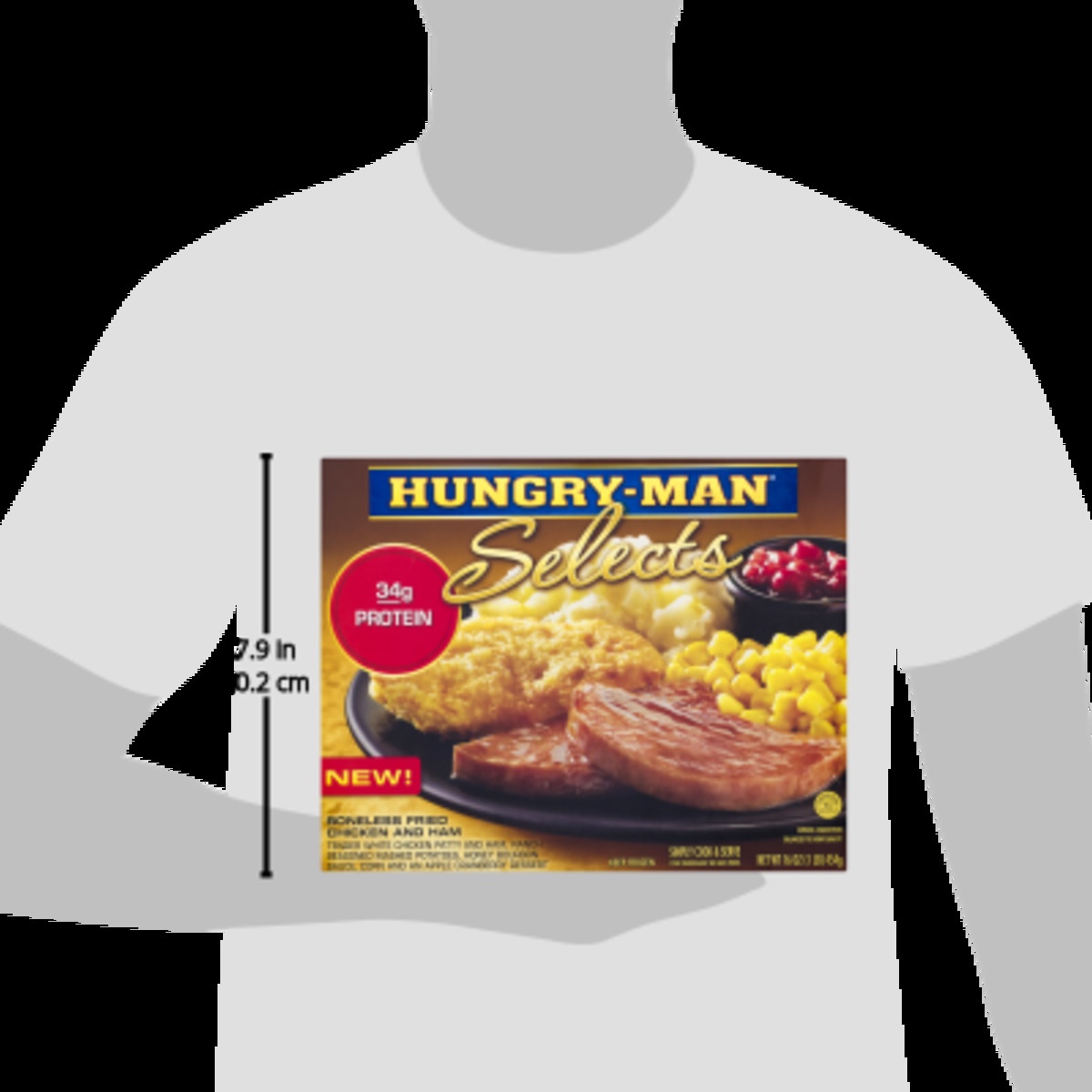 slide 3 of 9, Hungry-Man Selects Boneless Fried Chicken and Ham, 16 oz