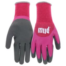 MUD Women's Bamboo Double Dip Pink Garden Gloves, 1 ct
