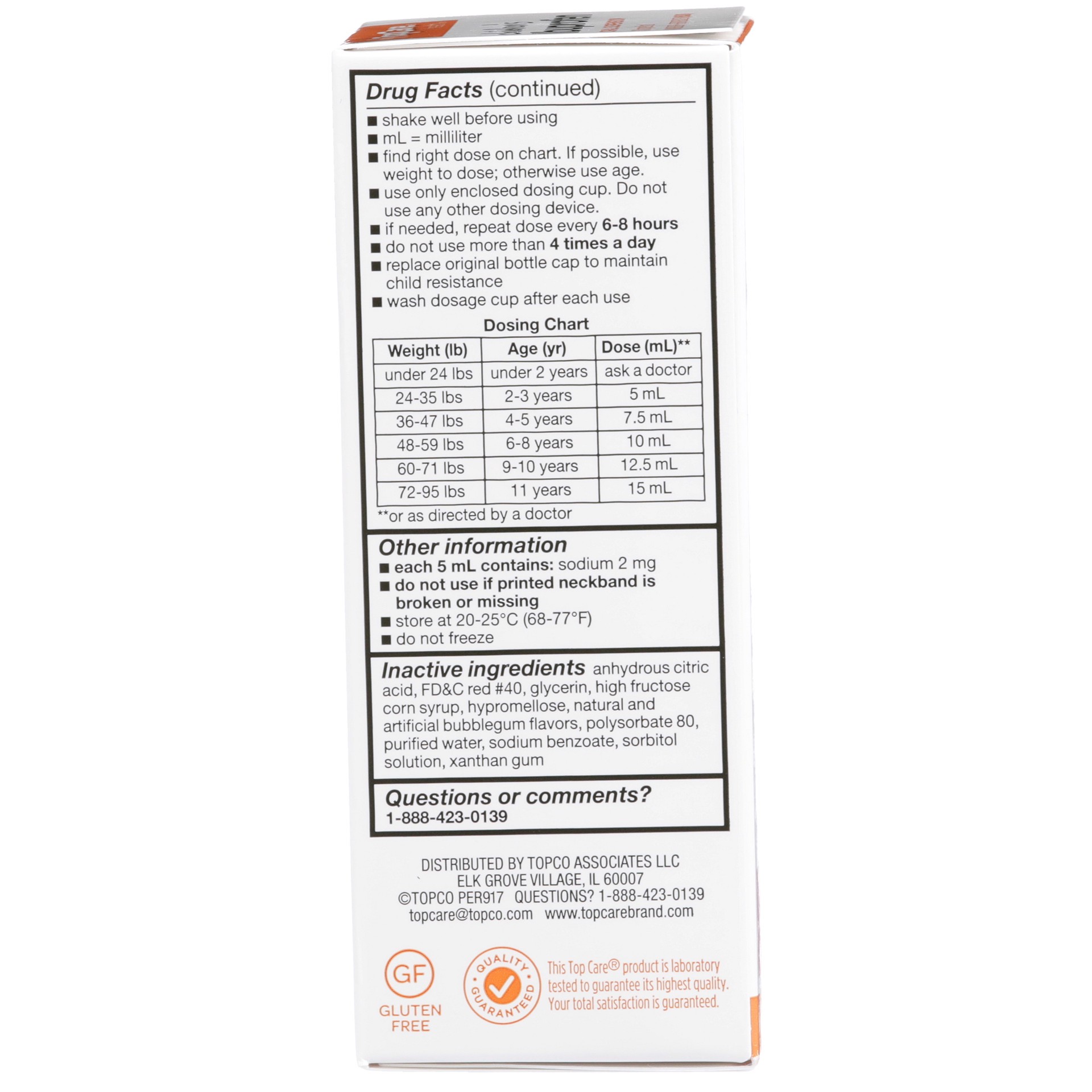 slide 6 of 6, TopCare Health Children's Oral Suspension Ages 2 to 11 Years Bubble Gum Flavor 100 mg per 5 mL Ibuprofen 4 fl oz, 4 fl oz