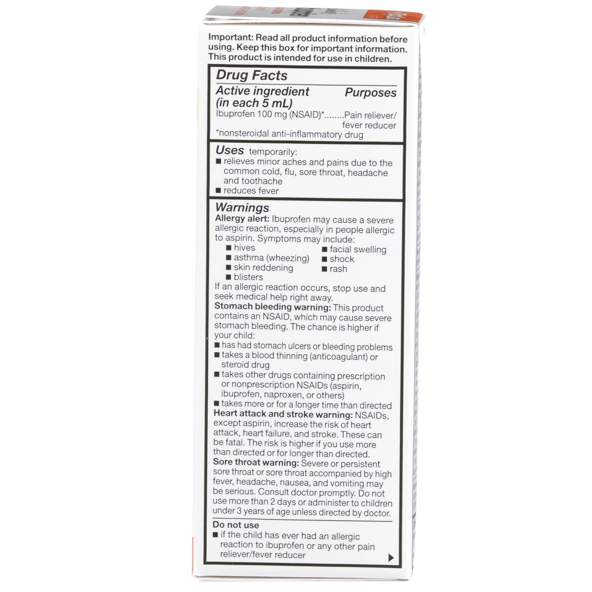 slide 2 of 6, TopCare Health Children's Oral Suspension Ages 2 to 11 Years Bubble Gum Flavor 100 mg per 5 mL Ibuprofen 4 fl oz, 4 fl oz