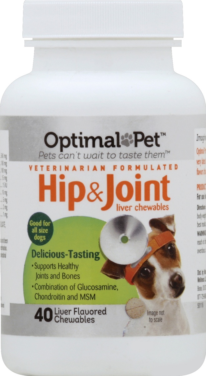 slide 2 of 2, Optimal Pet Hip & Joint Liver Flavored Chewables, 40 ct