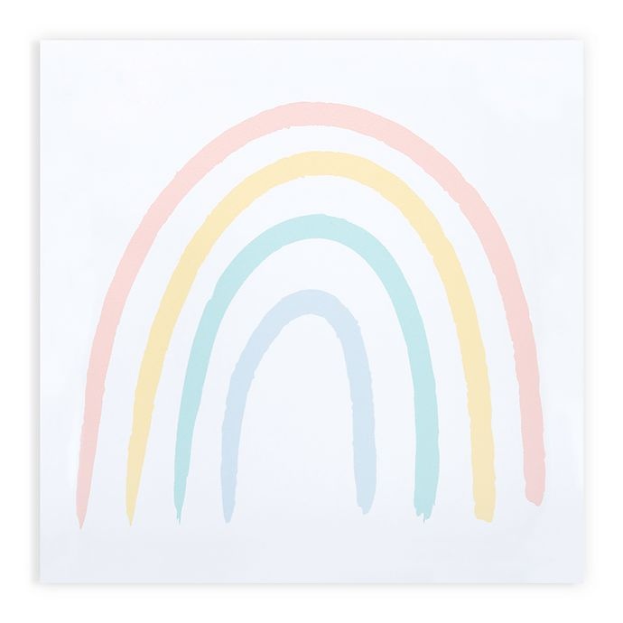 slide 1 of 3, Trend Lab Rainbow Canvas Wall Art - Coral/Yellow, 11.5 in x 11.5 in