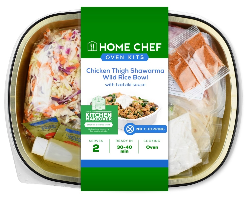 slide 1 of 1, Home Chef Oven Kit Chicken Thigh Shawarma Wild Rice Bowl With Tzatziki Sauce, 29 oz