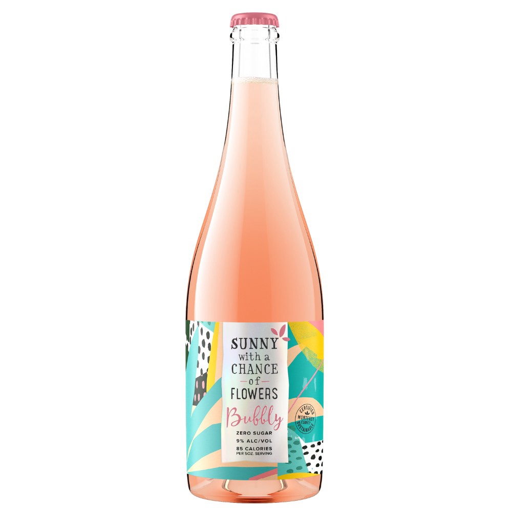 slide 3 of 3, Sunny with a Chance of Flowers Bubbly Carbonated Rose Wine 750 ml, 750 ml
