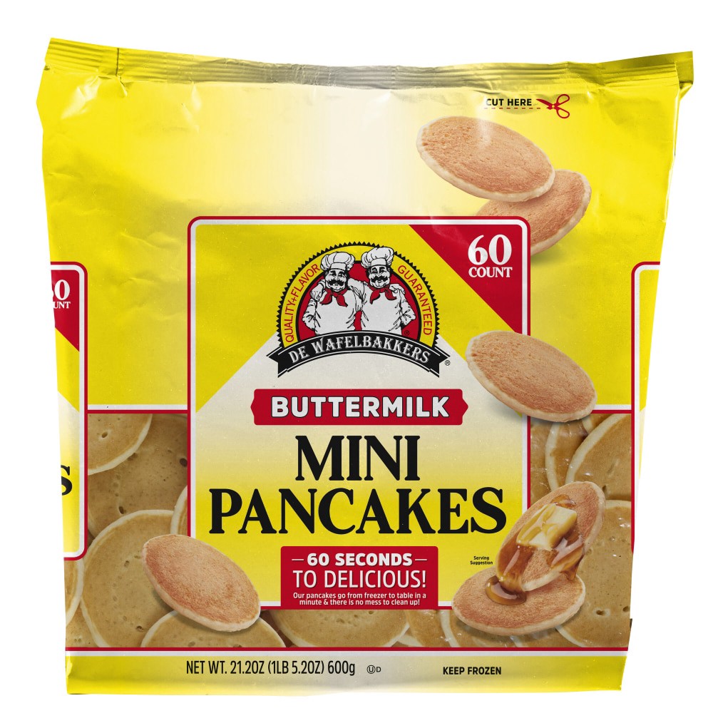 slide 3 of 6, De Wafelbakkers Pancakes, Buttermilk, Mini, 60 ct