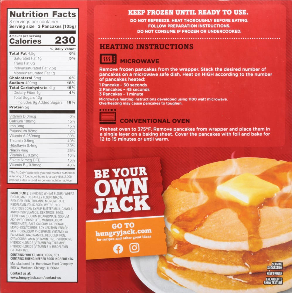 slide 2 of 2, Hungry Jack Buttermilk Pancakes 24 ea, 24 ct