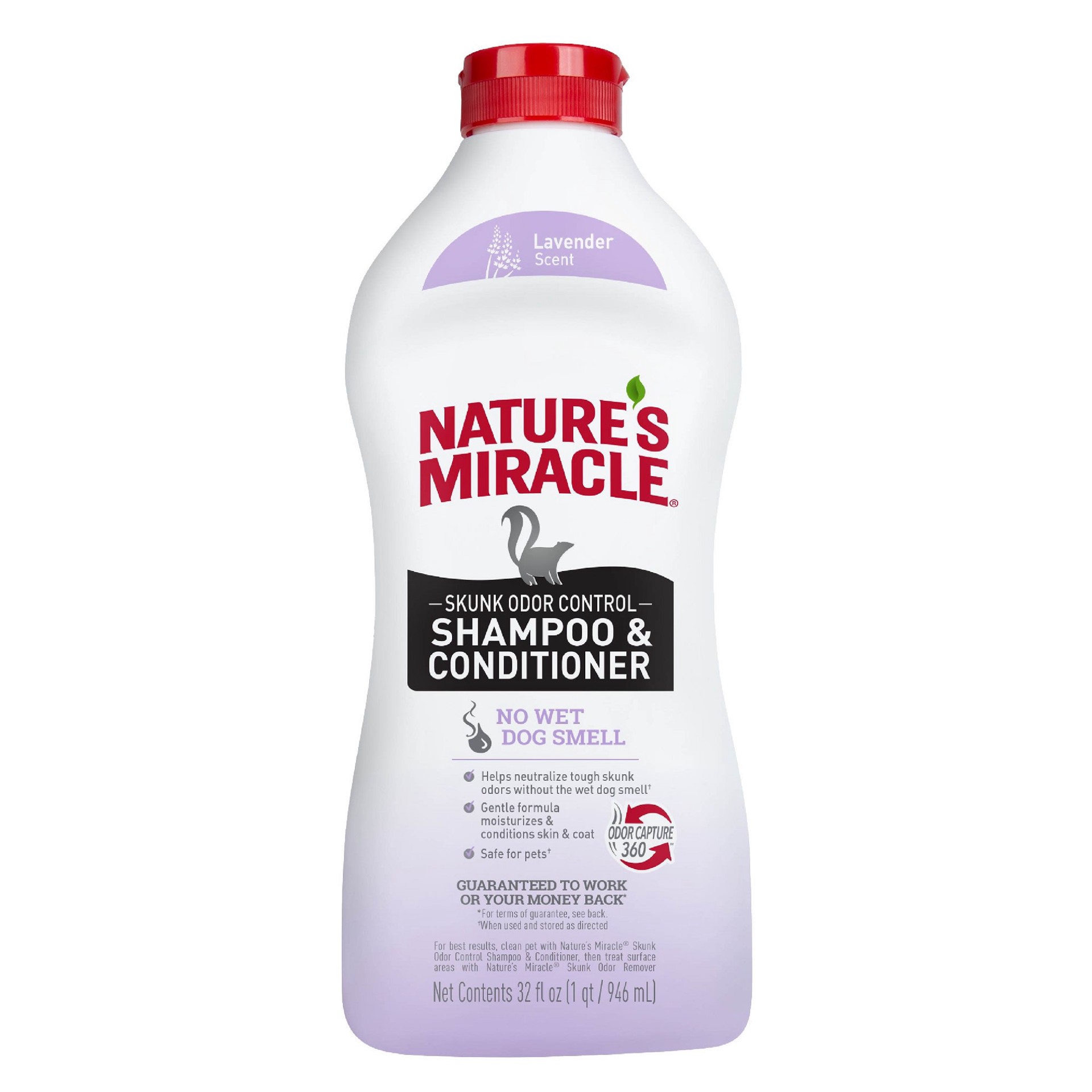 slide 1 of 5, Nature's Miracle Skunk Odor Control Shampoo & Conditioner Lavender Scent 32 oz, 2.06 lb