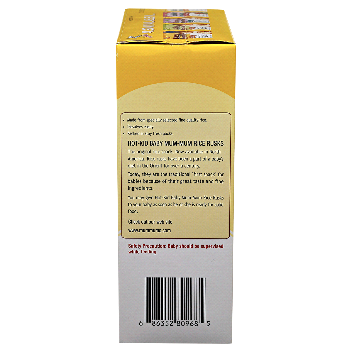 slide 4 of 6, Hot-Kid Baby Mum-Mum Rice Rusks, Banana, 1.76 oz