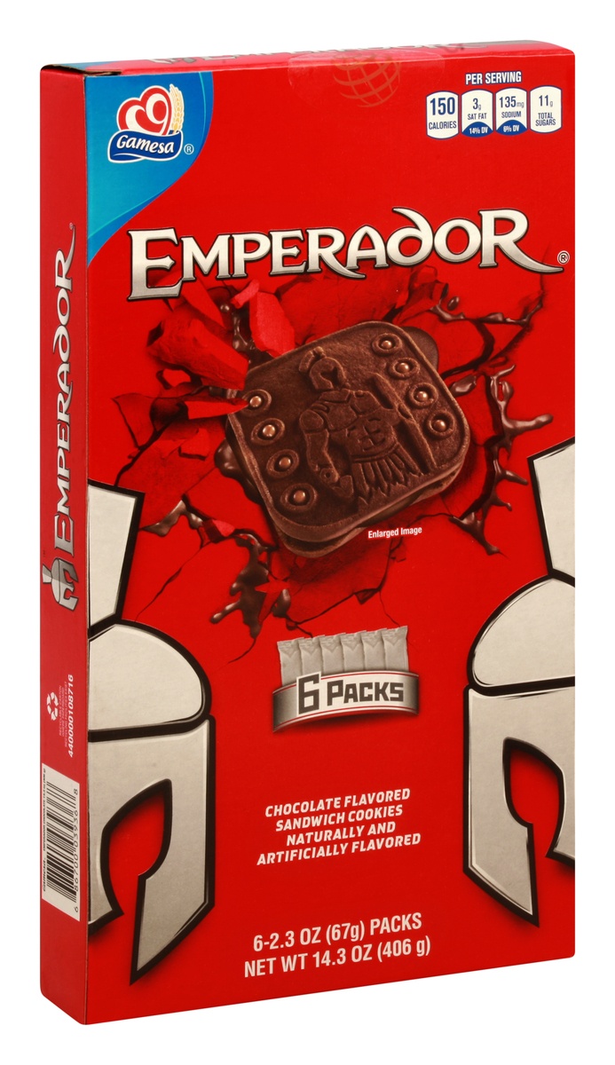 slide 2 of 10, Gamesa Emperador Chocolate Creme Sandwich Cookies - 14.34 oz, 14.34 oz