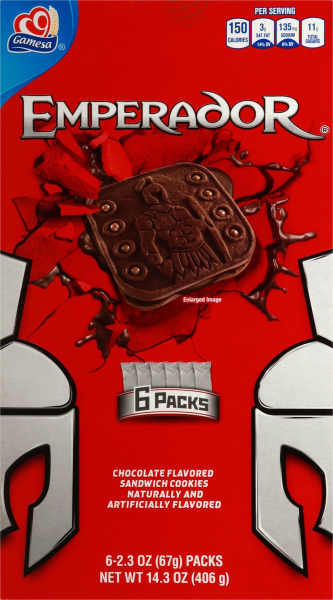 slide 7 of 10, Gamesa Emperador Chocolate Creme Sandwich Cookies - 14.34 oz, 14.34 oz