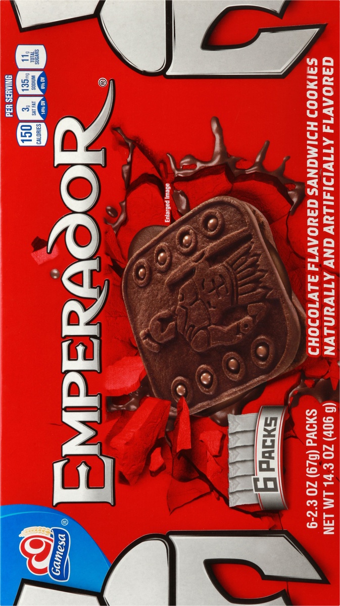 slide 3 of 10, Gamesa Emperador Chocolate Creme Sandwich Cookies - 14.34 oz, 14.34 oz