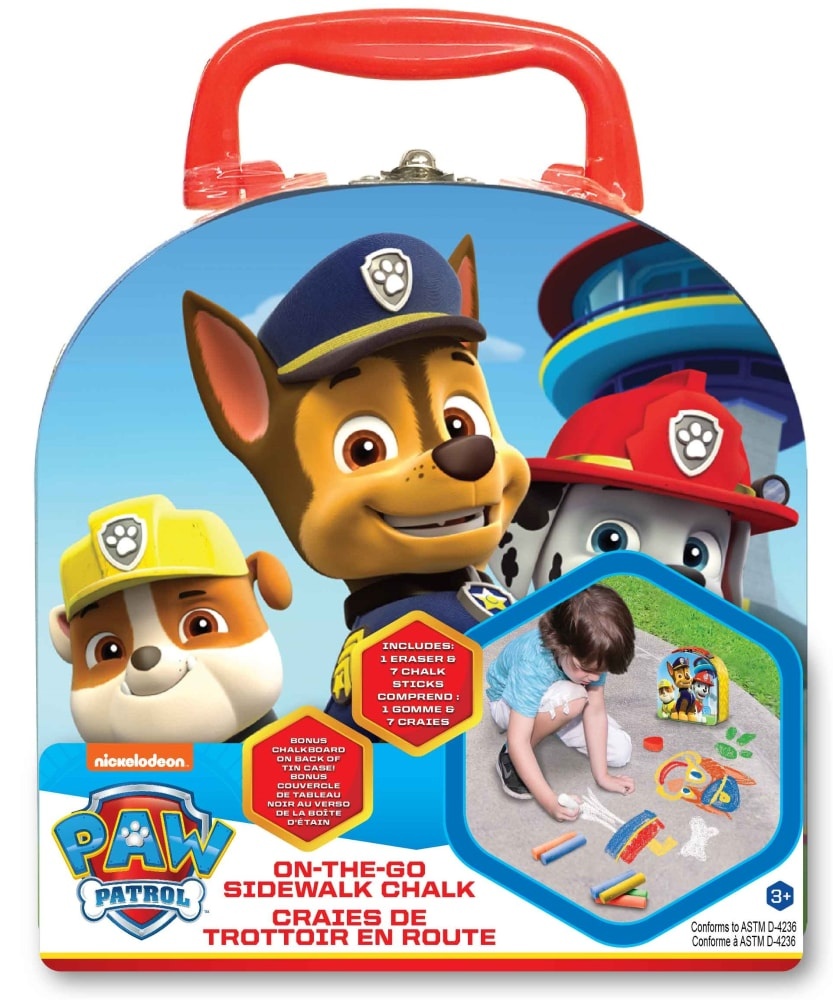 paw patrol sidewalk chalk game set