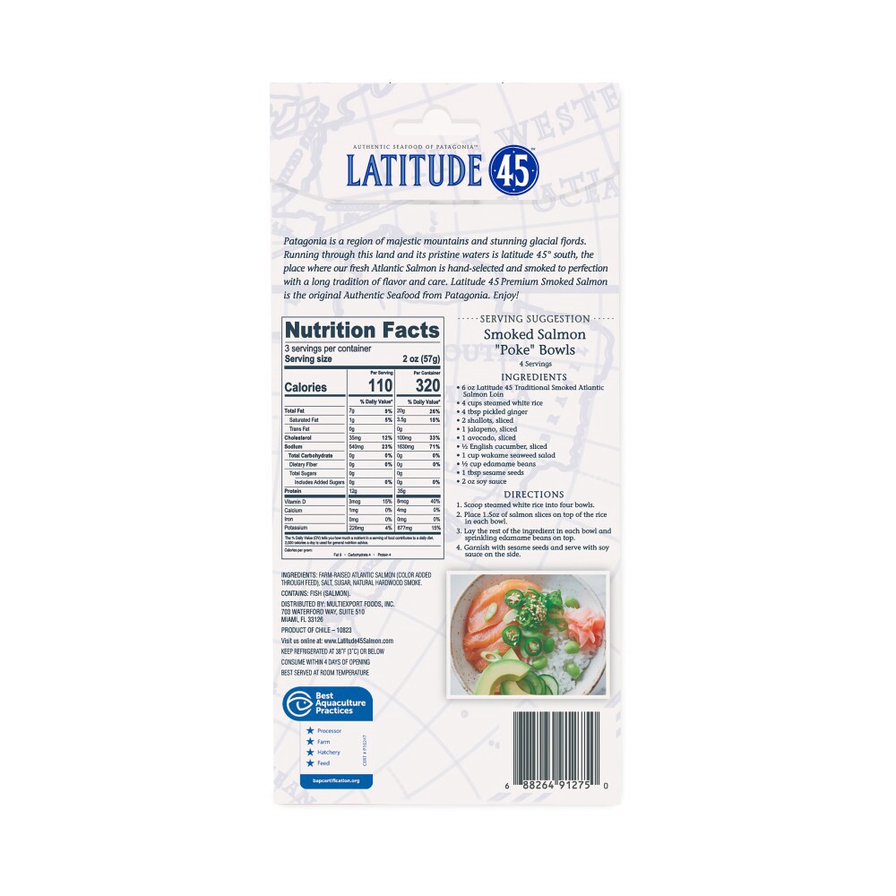 slide 3 of 3, Latitude 45 Cold Smoked Salmon Loin, 6 oz