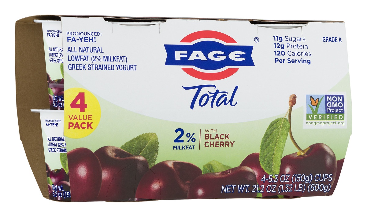 slide 2 of 11, Fage Low Fat Greek Yogurt With Cherry, 4 ct; 5.3 oz