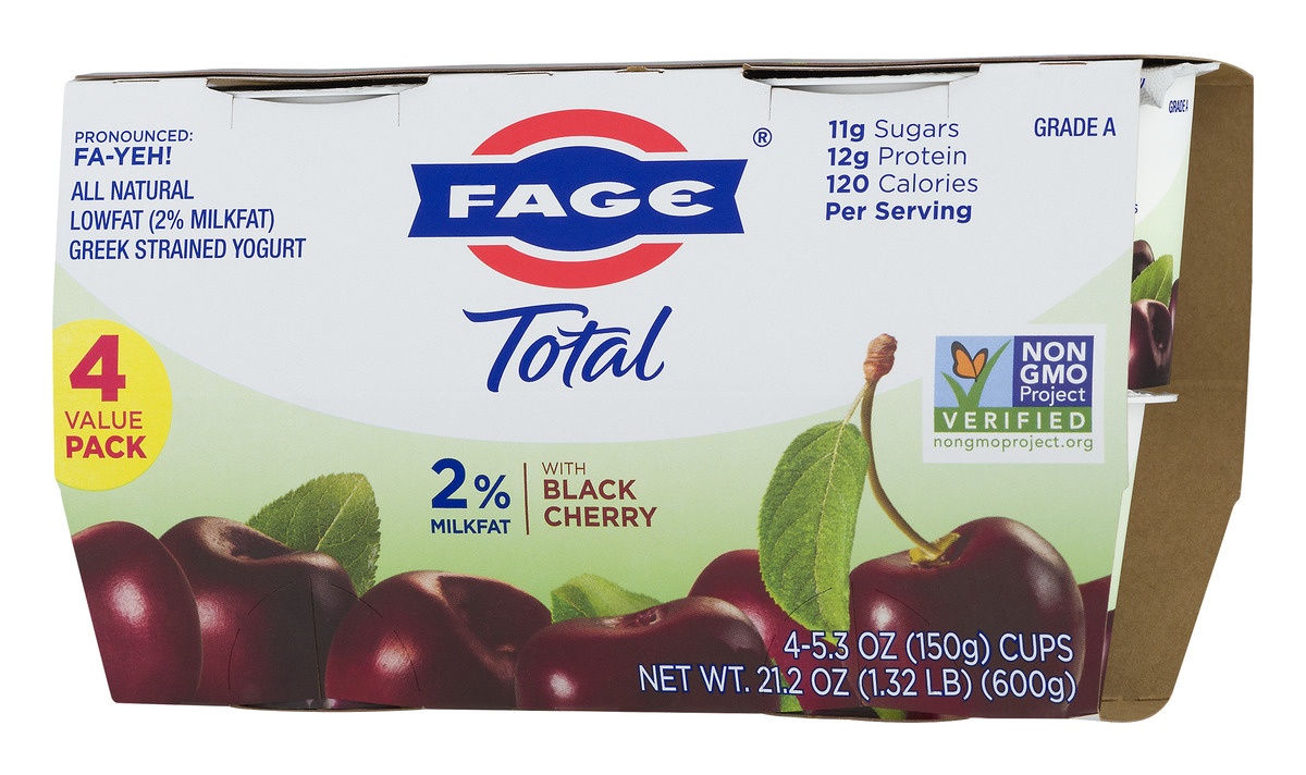 slide 4 of 11, Fage Low Fat Greek Yogurt With Cherry, 4 ct; 5.3 oz