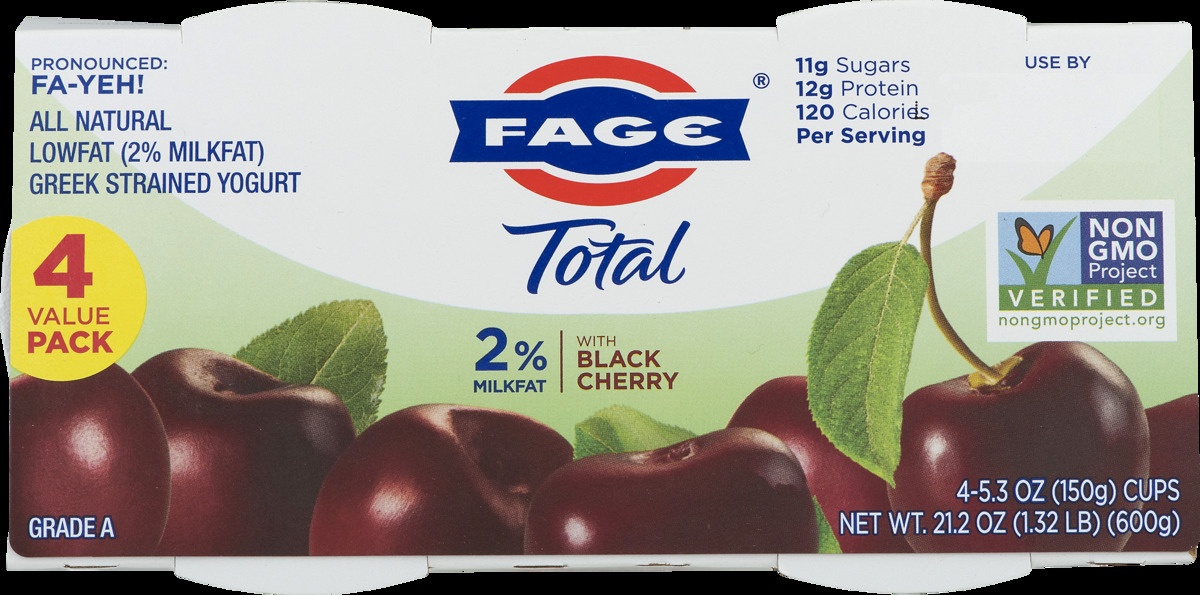 slide 7 of 11, Fage Low Fat Greek Yogurt With Cherry, 4 ct; 5.3 oz