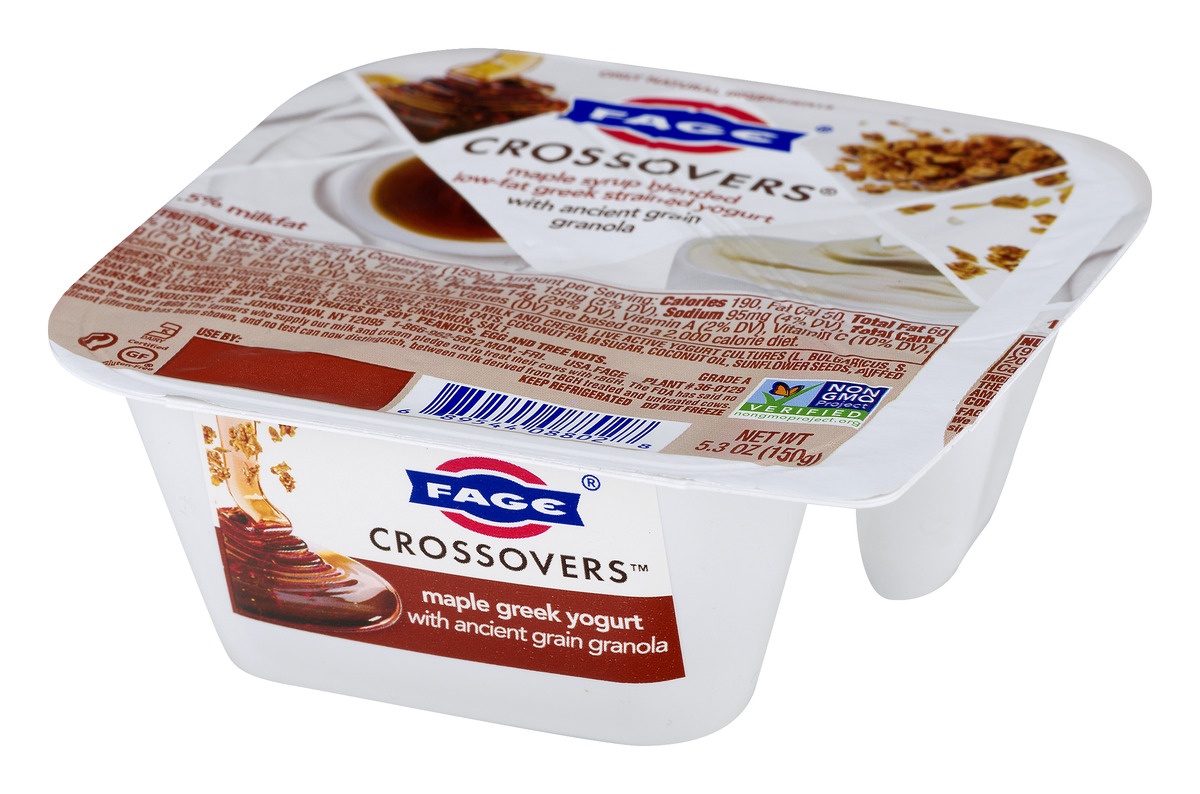slide 4 of 11, Fage Crossovers Maple Syrup Blended Low-Fat Greek Strained Yogurt With Ancient Grain Granola, 5.3 oz