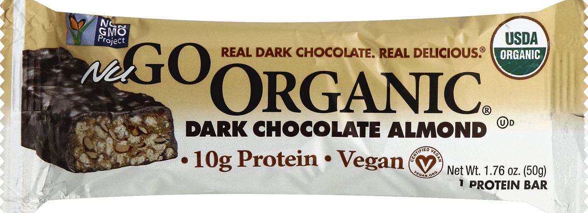 slide 5 of 5, NuGo Organic Dark Chocolate Almond Bar, 1.76 oz