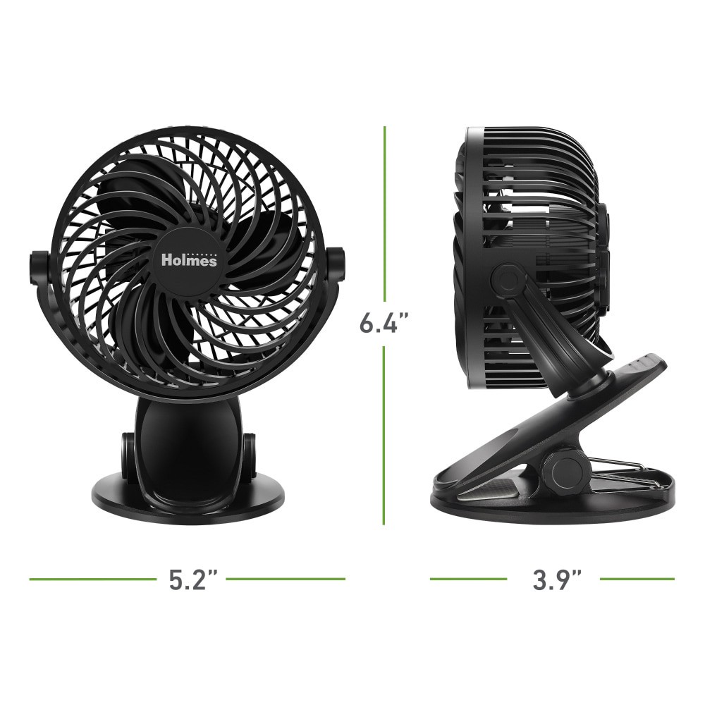 slide 2 of 6, Holmes® 4 Inch Rechargeable USB-Powered Clip Fan, 1 ct
