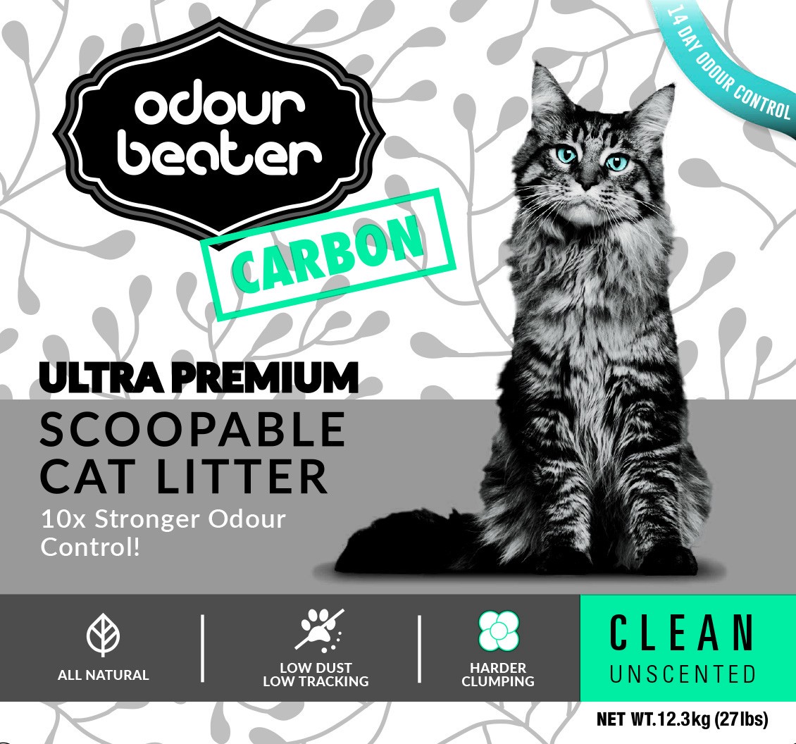 slide 1 of 1, Odour Beater Scoopable Cat Litter, With Carbon, Clean Scent, 27 lb