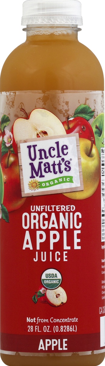 slide 2 of 6, Uncle Matt's Organic Unfiltered Apple Juice, 28 fl oz