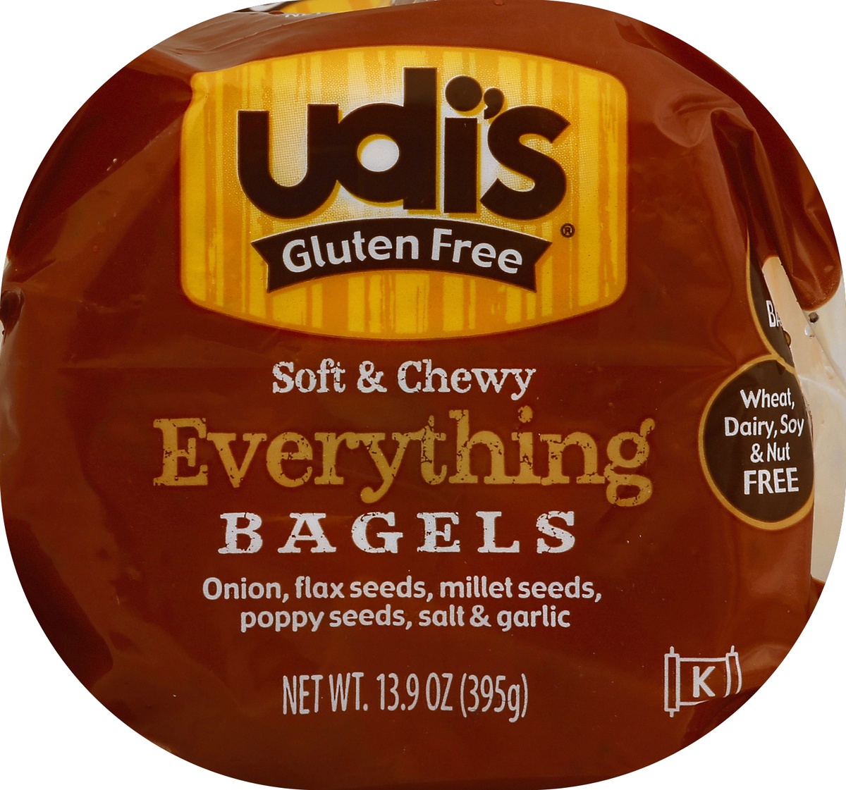 slide 5 of 5, Udi's Gluten Free Soft & Chewy Everything Bagels 5 ea, 5 ct