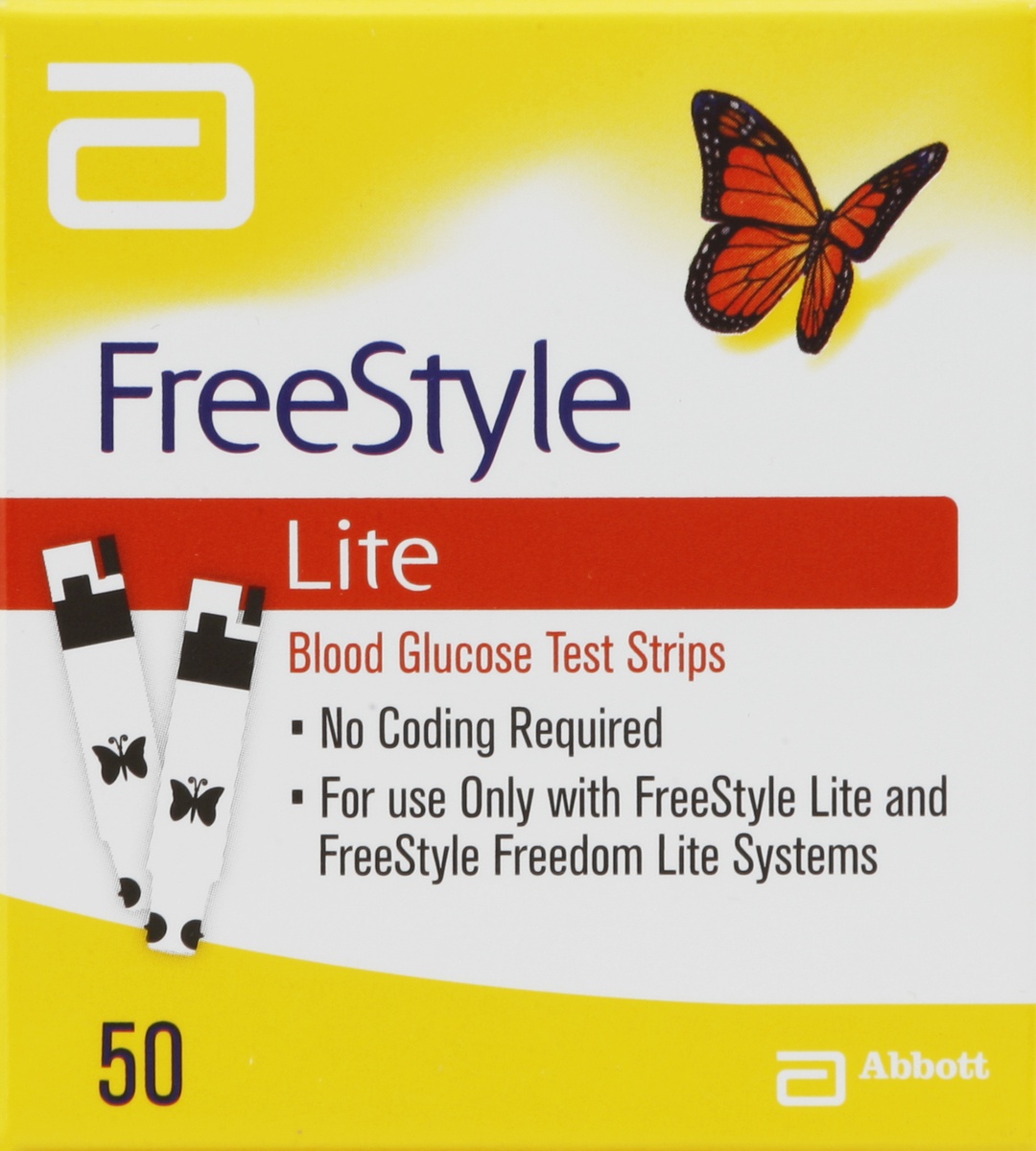 slide 5 of 5, FreeStyle Lite Blood Glucose Test Strip, 50 ct