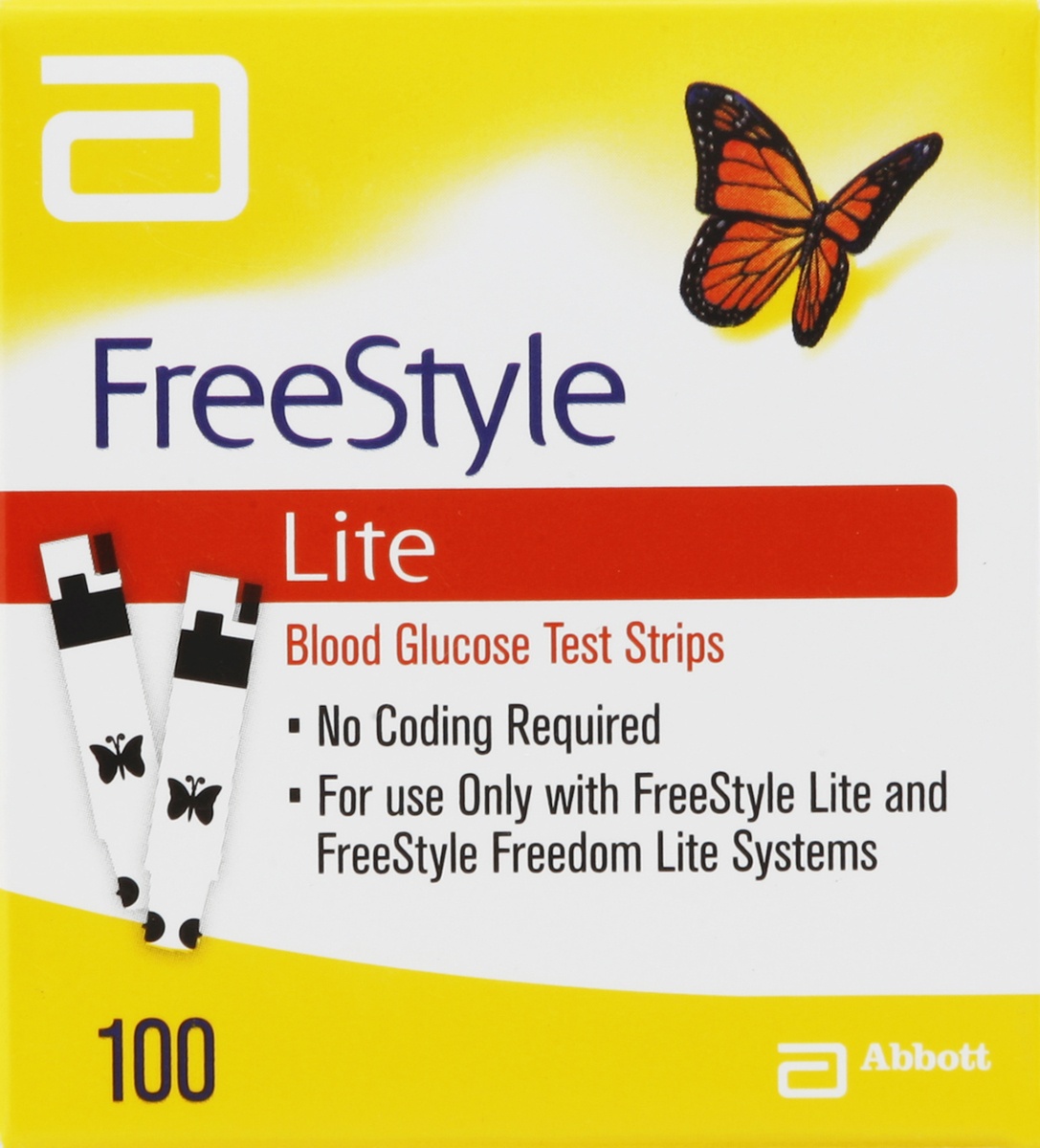 slide 5 of 5, FreeStyle Lite Blood Glucose Test Strips, 100 ct