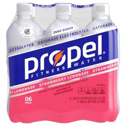 Propel Electrolyte Water Beverage, Zero Sugar, Strawberry Lemonade- 6 ct