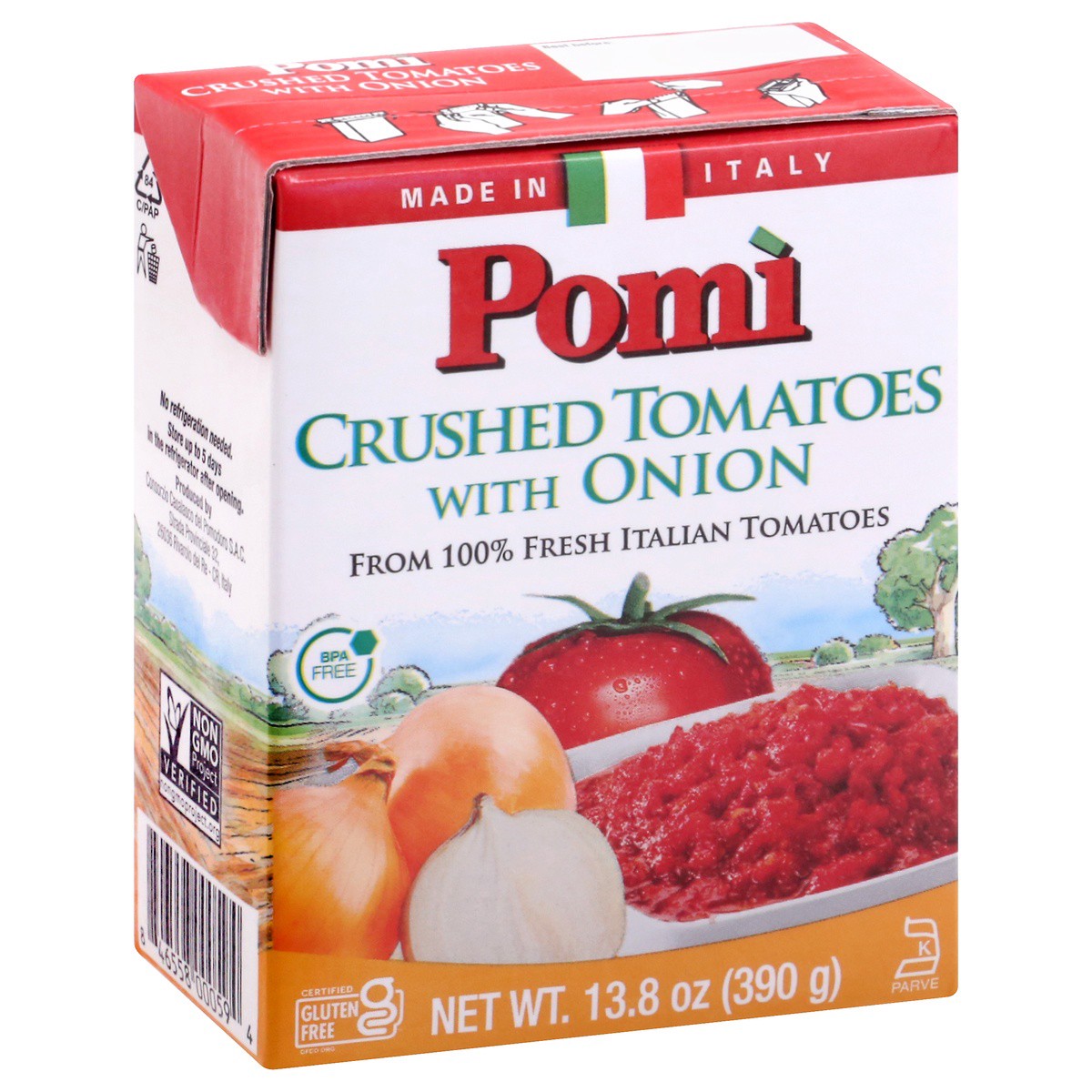 slide 2 of 9, Pomi Crushed with Onion Tomatoes 13.8 oz, 13.8 oz