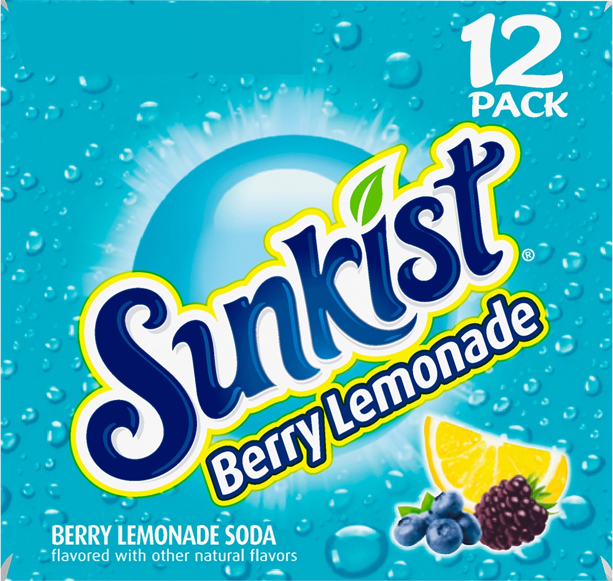 slide 5 of 7, Sunkist Berry Lemonade Soda - 12 ct; 12 fl oz - 12 ct; 12 fl oz, 12 ct; 12 fl oz
