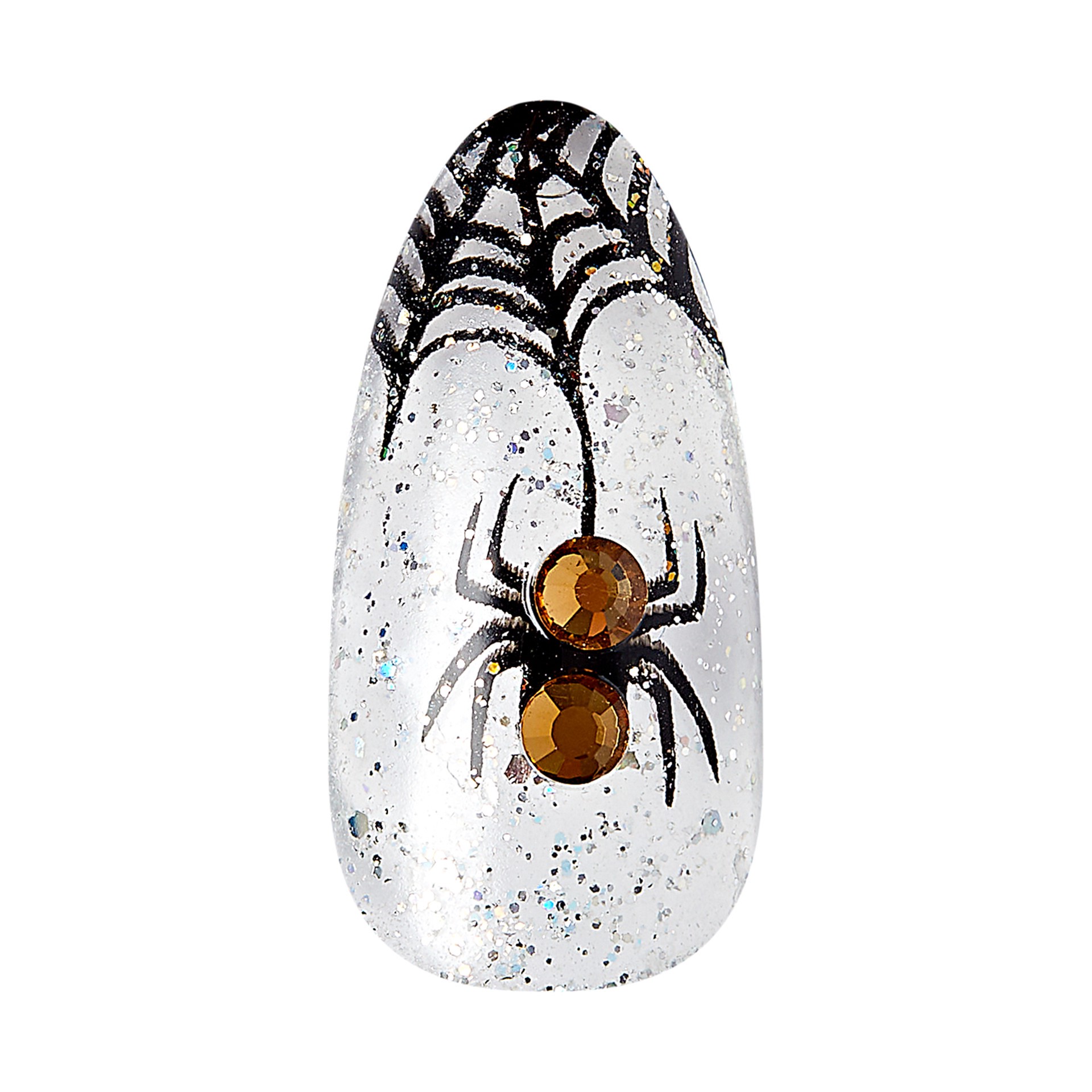 slide 2 of 5, KISS Voguish Fantasy Halloween Press-On Nails, Black, Medium Length, Almond Shape, 31 Ct., 1 ct