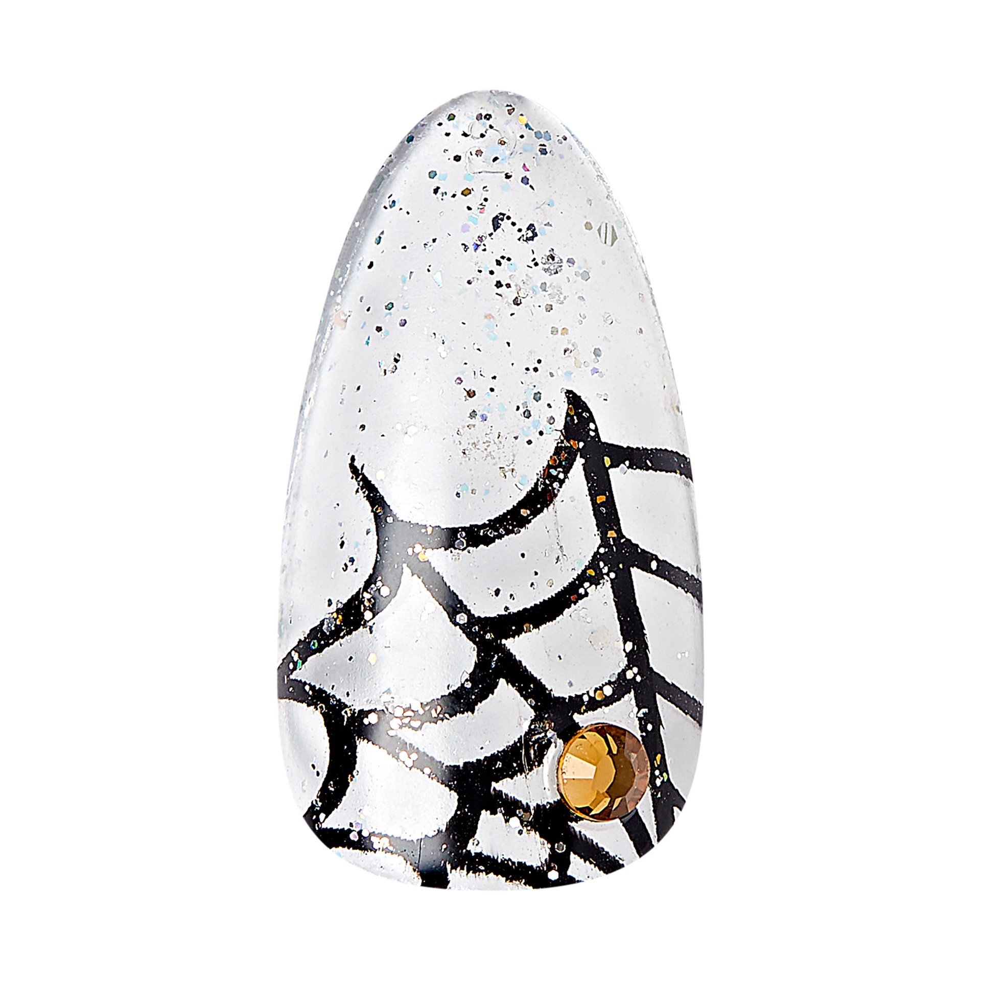 slide 3 of 5, KISS Voguish Fantasy Halloween Press-On Nails, Black, Medium Length, Almond Shape, 31 Ct., 1 ct