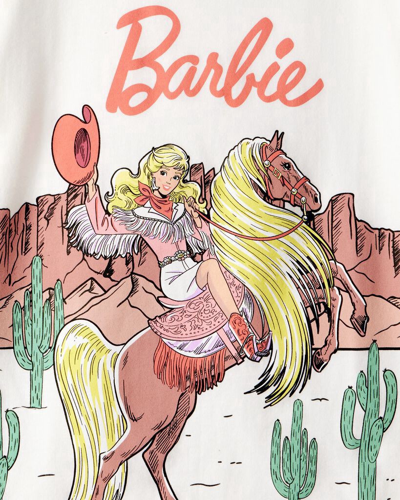 slide 2 of 2, Carter's Kid Mattel Barbie Western Cowgirl Short-Sleeve Graphic Tee - White White 10, 1 ct