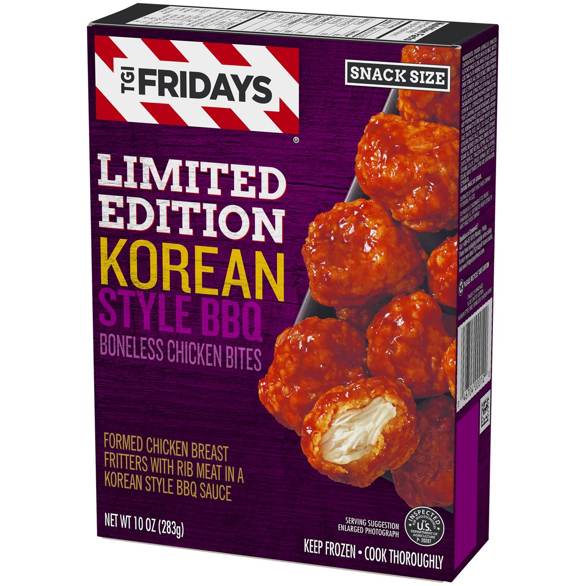 slide 2 of 13, T.G.I. Friday's Korean Style BBQ Boneless Chicken Bites, Frozen Appetizer, 10 oz Box, 283 g