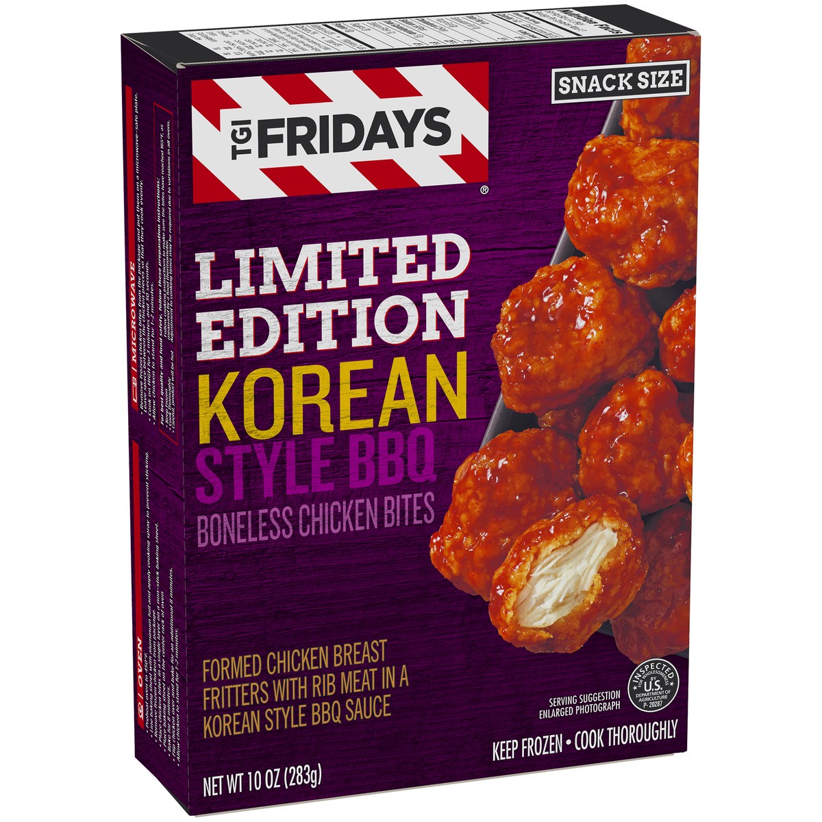 slide 8 of 13, T.G.I. Friday's Korean Style BBQ Boneless Chicken Bites, Frozen Appetizer, 10 oz Box, 283 g