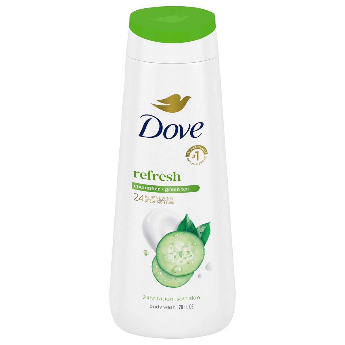 slide 1 of 12, Dove Body Wash Refresh Cucumber and Green Tea 20 oz, 20 fl oz