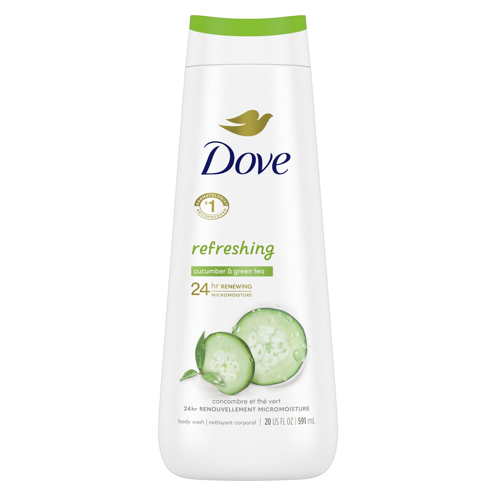 slide 1 of 12, Dove Body Wash Refreshing Cucumber and Green Tea, 20 oz, 20 oz