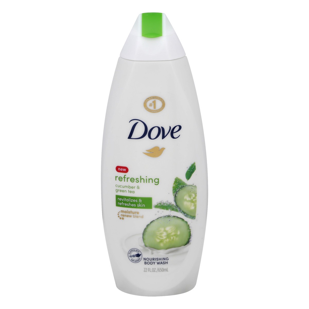 slide 1 of 5, Dove Cucumber And Green Tea Body Wash, 22 oz
