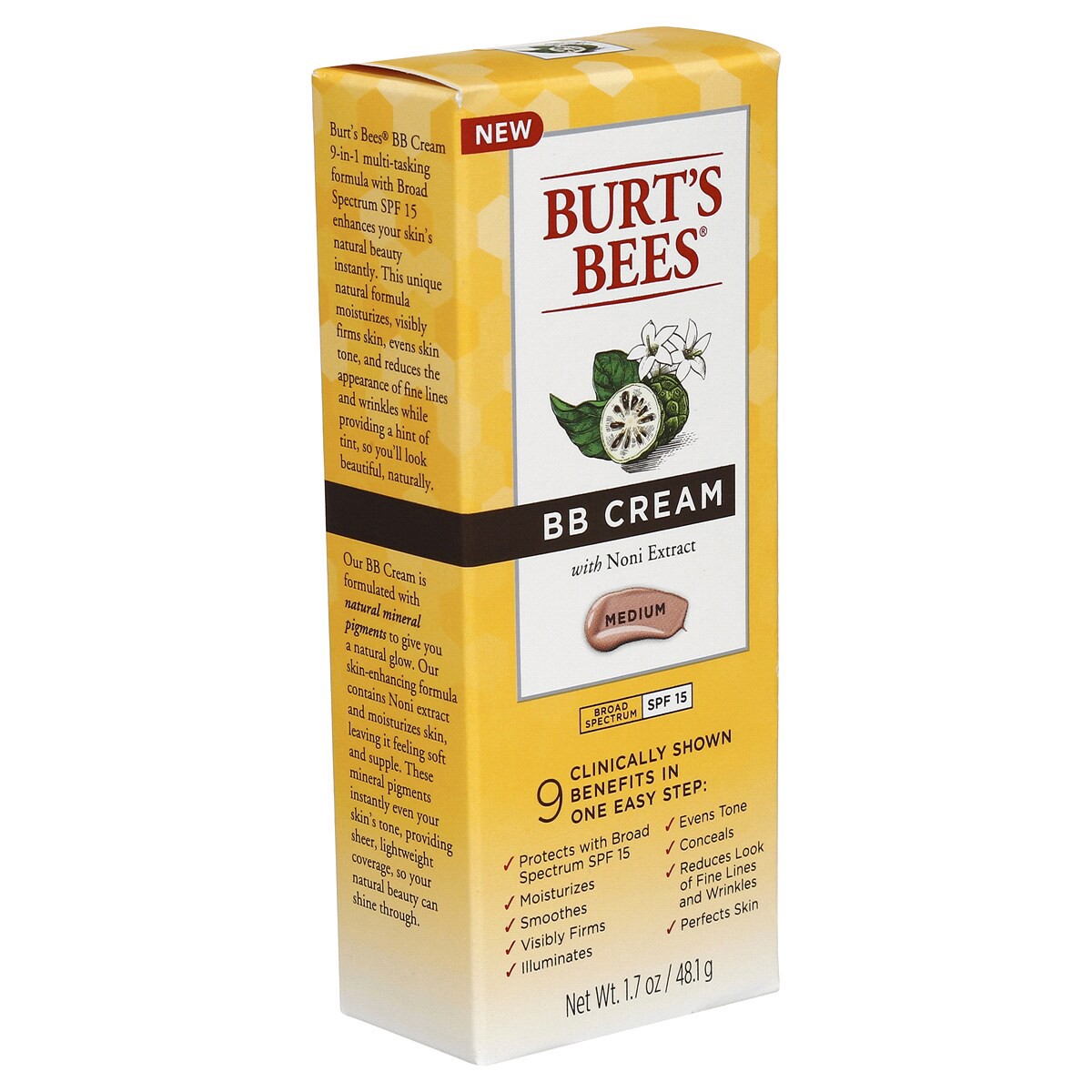 slide 4 of 7, Burt's Bees Spf 15 Medium Bb Cream, 1.7 oz