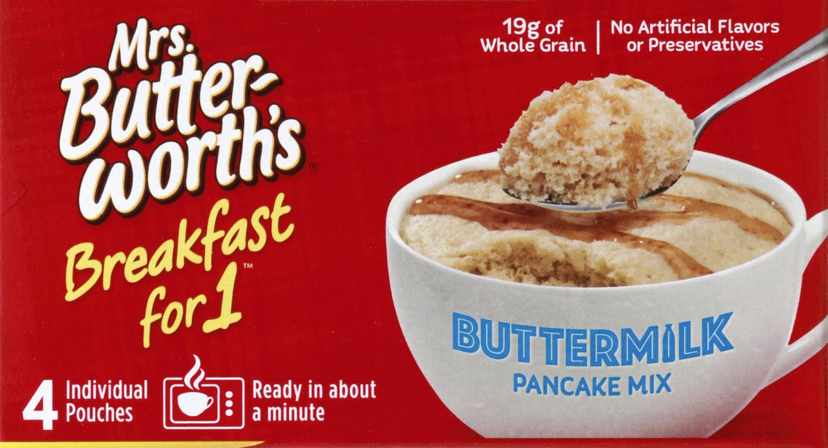 slide 2 of 4, Mrs. Butterworth's Breakfast For 1 Buttermilk Pancake Mix, 4 ct; 2.1 oz