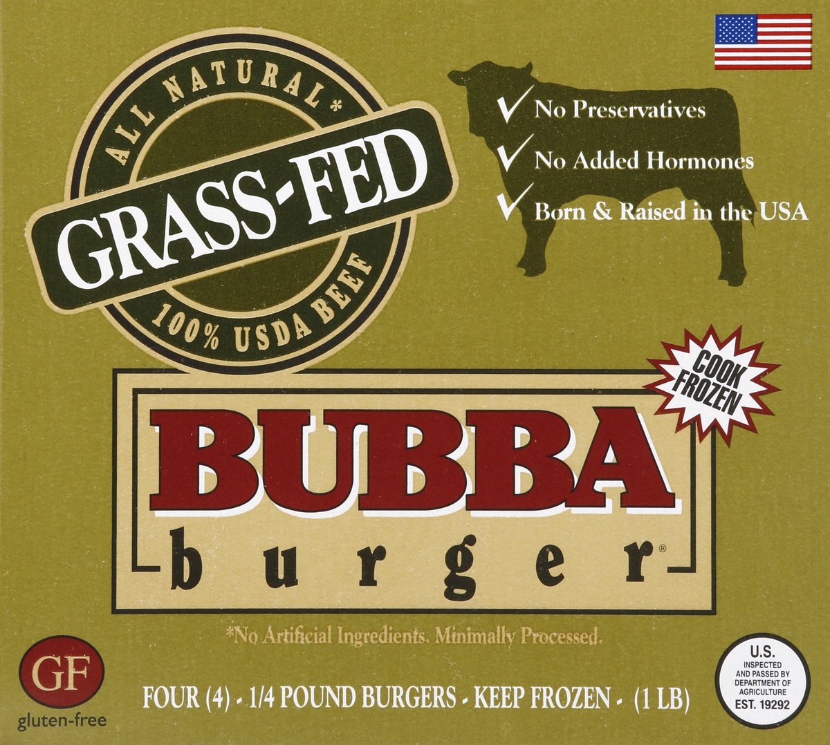 slide 2 of 4, BUBBA burger Grass-Fed 1lb. 4 burgers, 4 ct