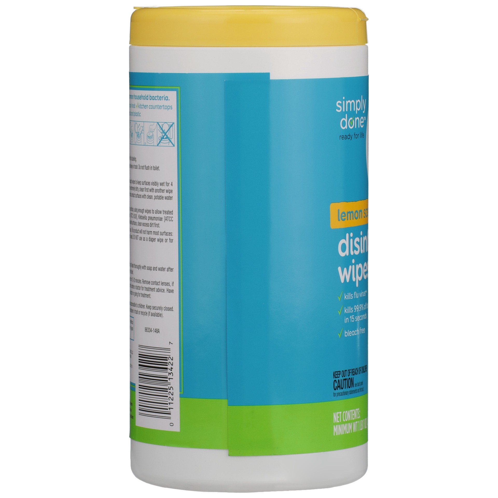 slide 4 of 6, Simply Done Lemon Scent Disinfecting Wipes 75 ea, 75 ct